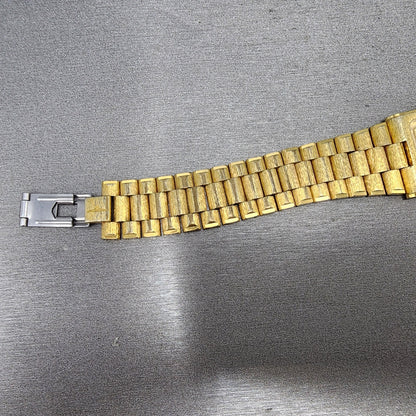 Longines Tank Watch Men 23mm Gold Dial Gold Tone Rectangle PARTS Vintage7