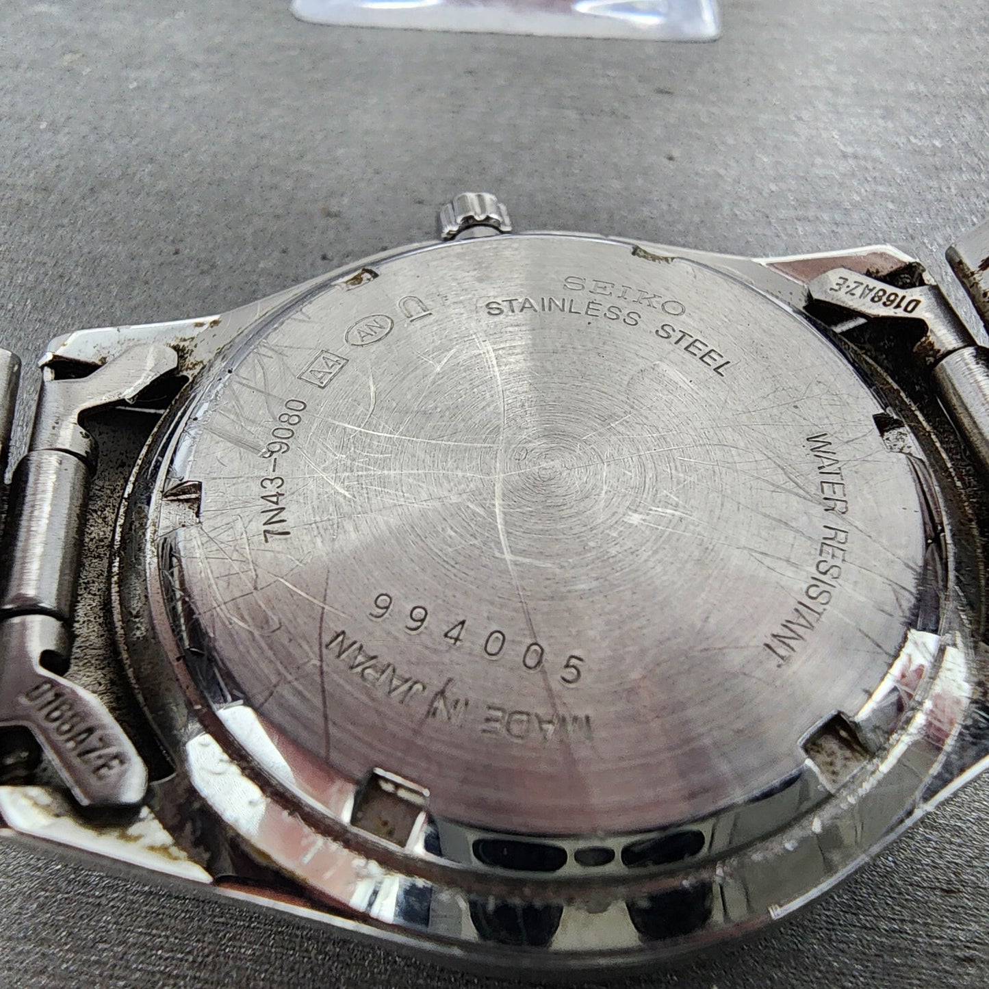 Seiko Watch Men 37mm White Dial Silver Tone Round Daydate 7n439080 PARTS10