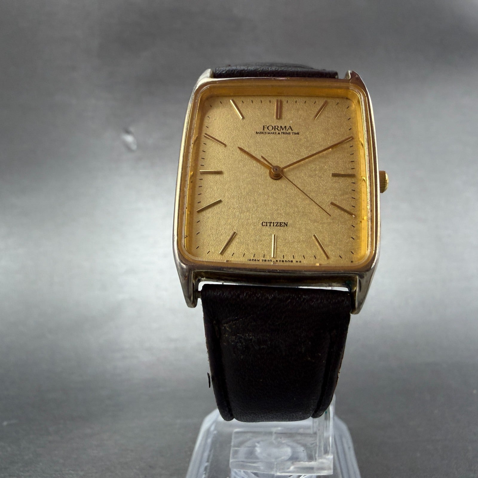 Citizen Forma Tank Watch Men 27mm Gold Dial Gold Tone Rectangle 2833-268961 PART6
