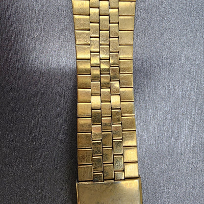 VTG Pulsar Watch Bracelet 19mm Gold Tone Steel Tri Folding Clasp 092MC2