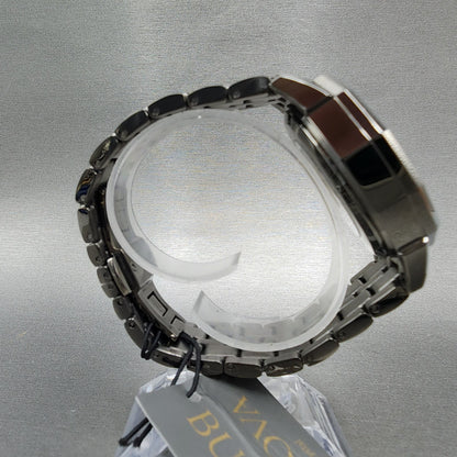 Bulova Octava Watch Men 42mm Gold Skeleton Dial Gunmetal Crystal Bezel 98A2938