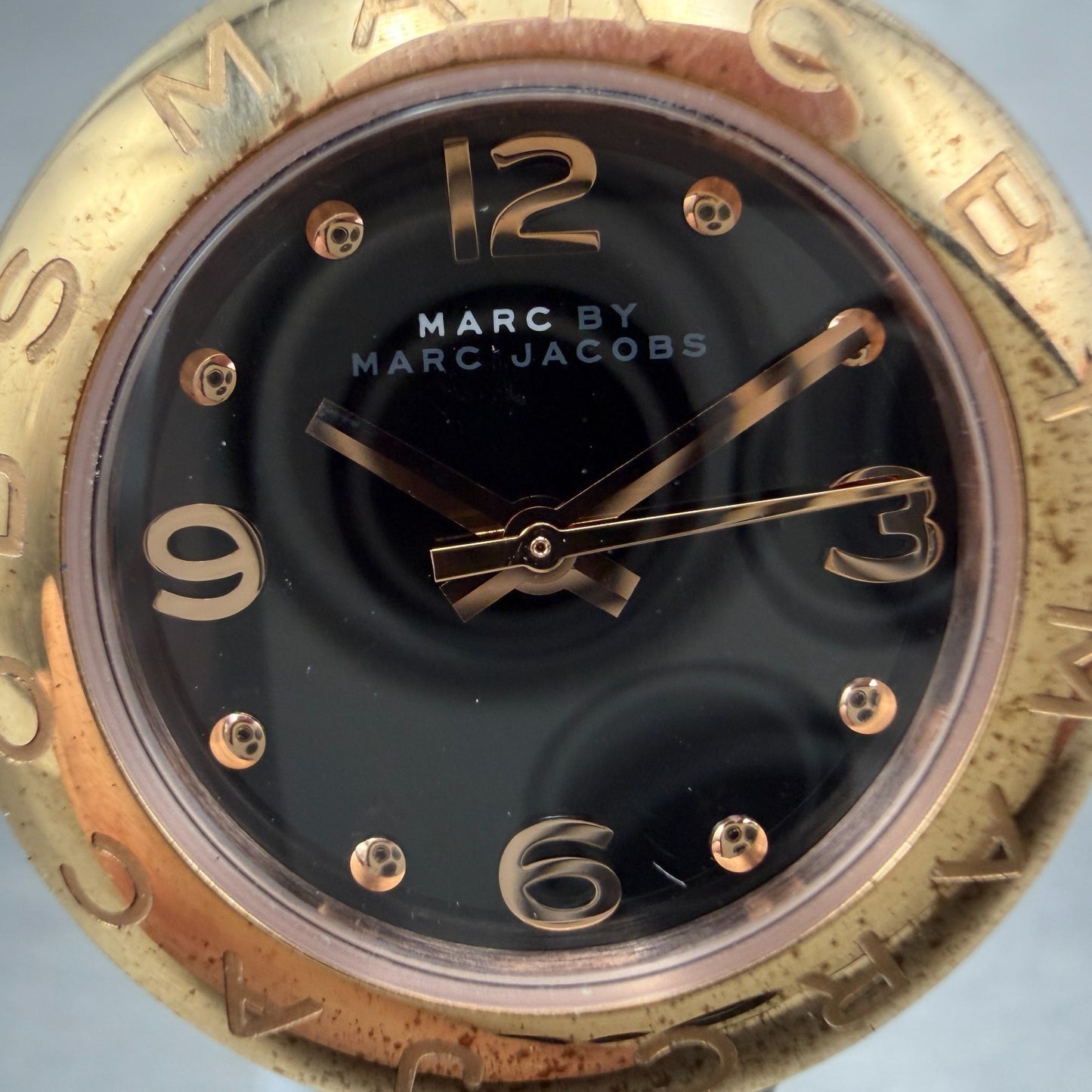 Marc Jacobs Mini Amy Watch Women 26mm Black Dial Rose Gold Tone MBM1227 New Batt1