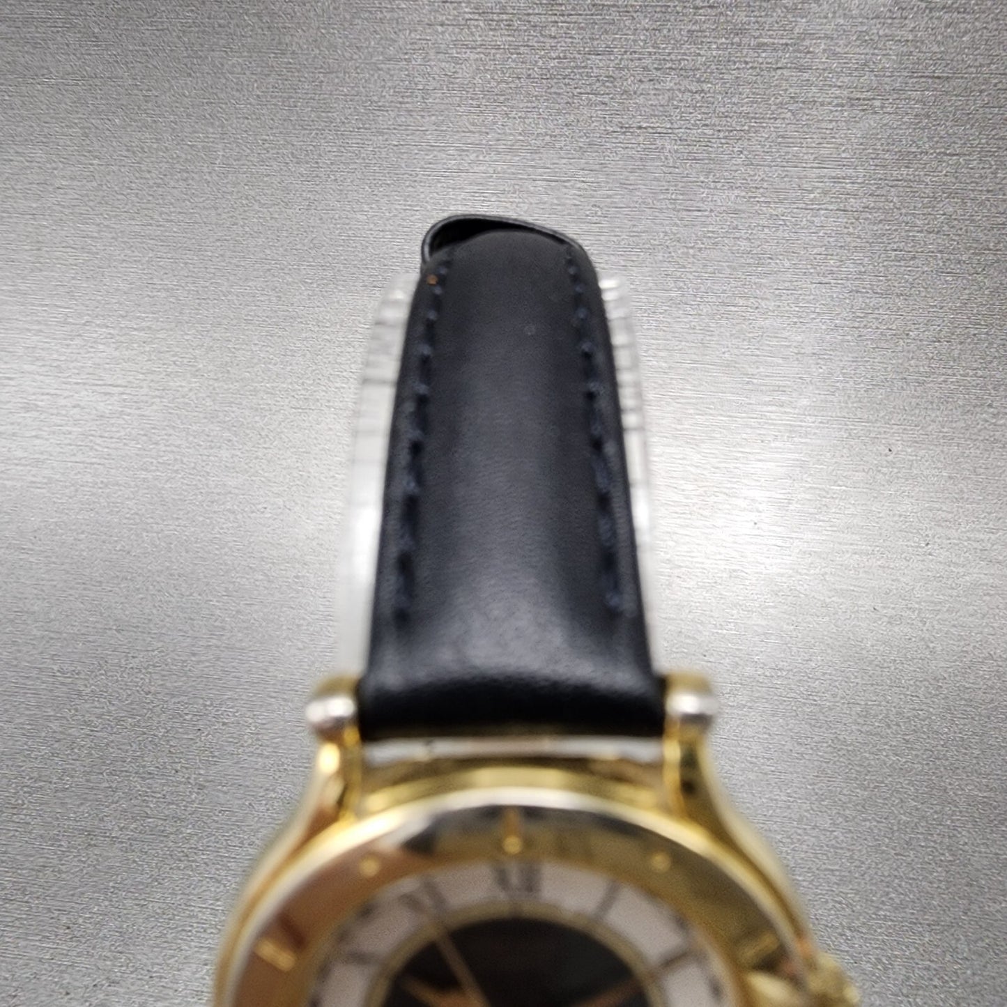 Seiko Age Of Discovery Watch Women 26mm Black Dial Gold Tone Date Round New Batt4