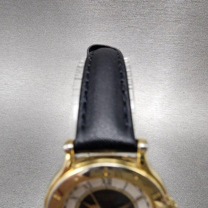 Seiko Age Of Discovery Watch Women 26mm Black Dial Gold Tone Date Round New Batt4