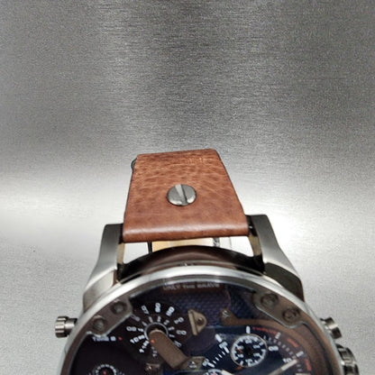 Diesel Mr Daddy 2.0 Watch Men 57mm Blue Dial Gray Tone Round DZ 7314 New Battery4