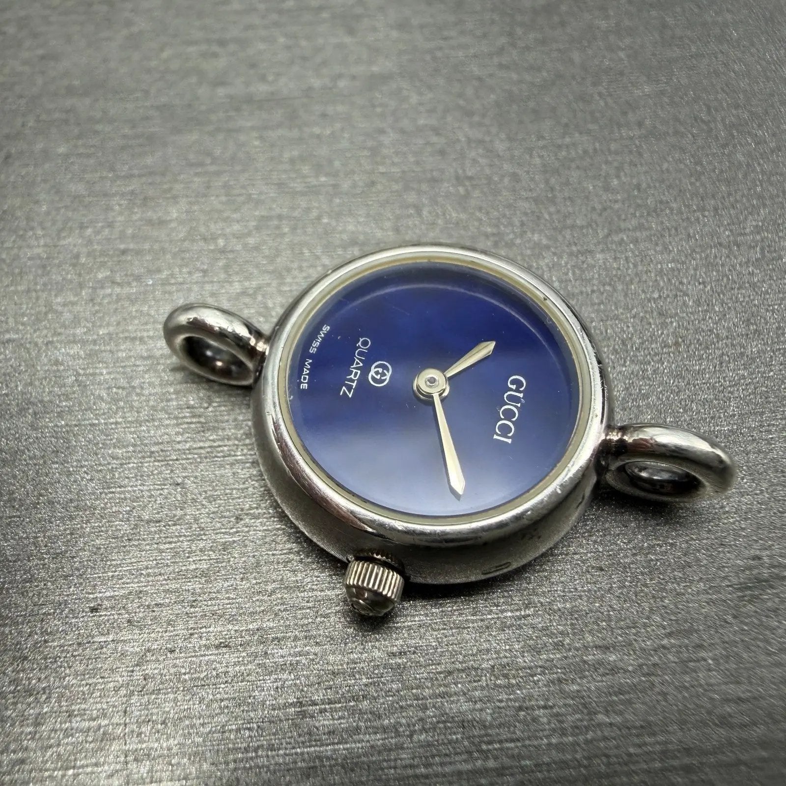 Gucci Watch Women 20mm Blue Dial Sterling Silver Round 2900 New Battery Vintage5