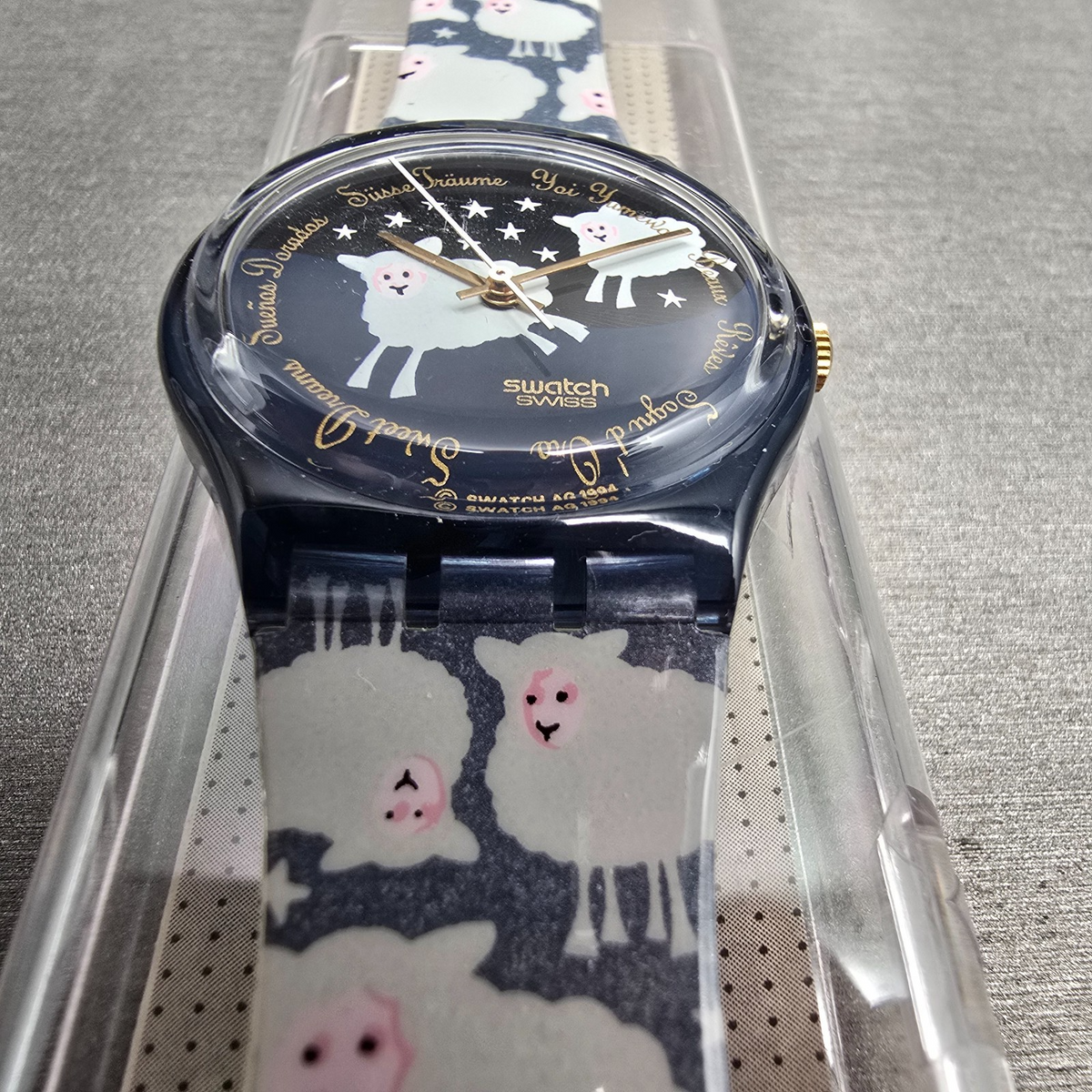 Swatch Black Sheep Watch Men 34mm Blue Dial Blue Case GN150 New Battery NOS6
