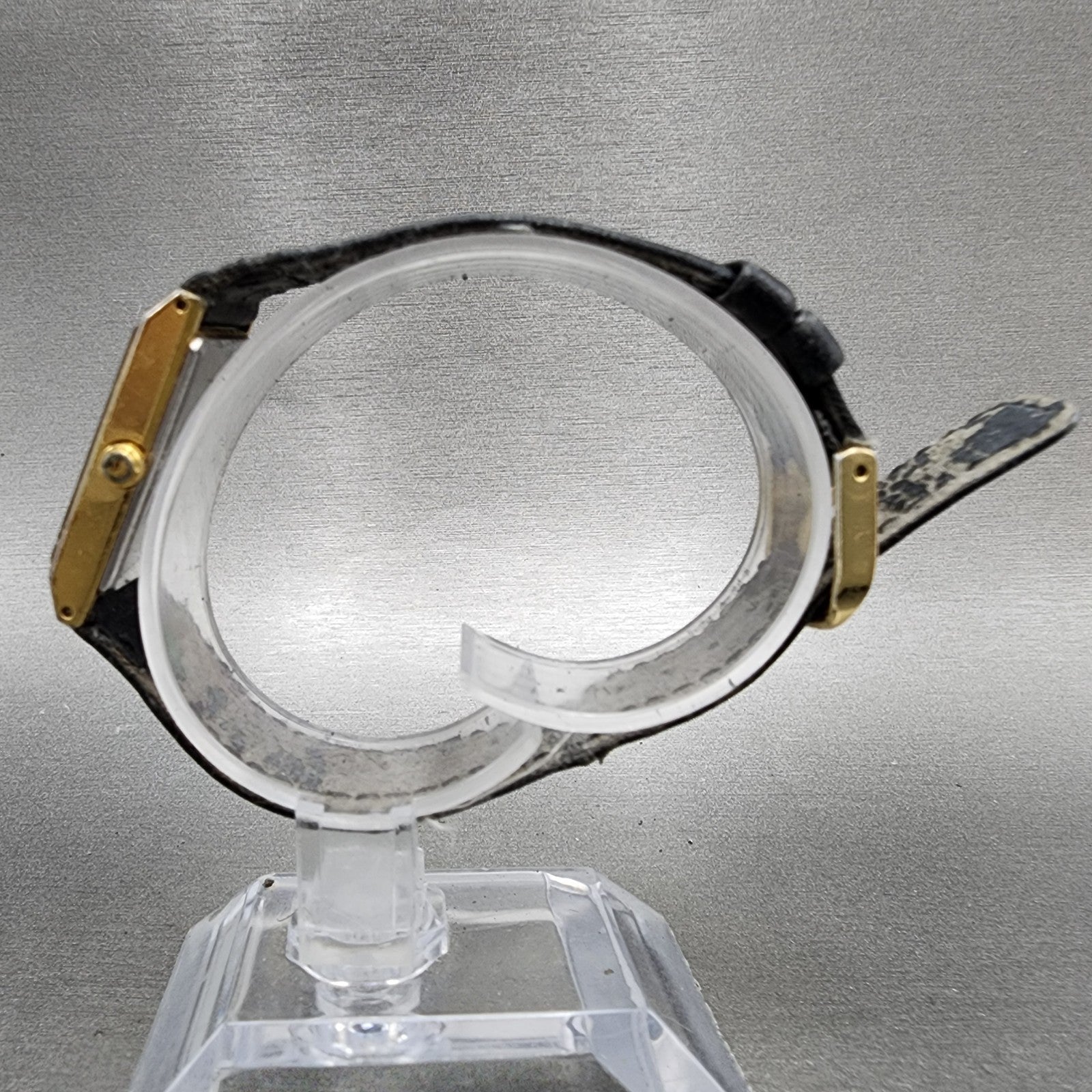 Citizen CQ Tank Watch Women 20mm Black Dial Gold Tone Rectangle New Battery7