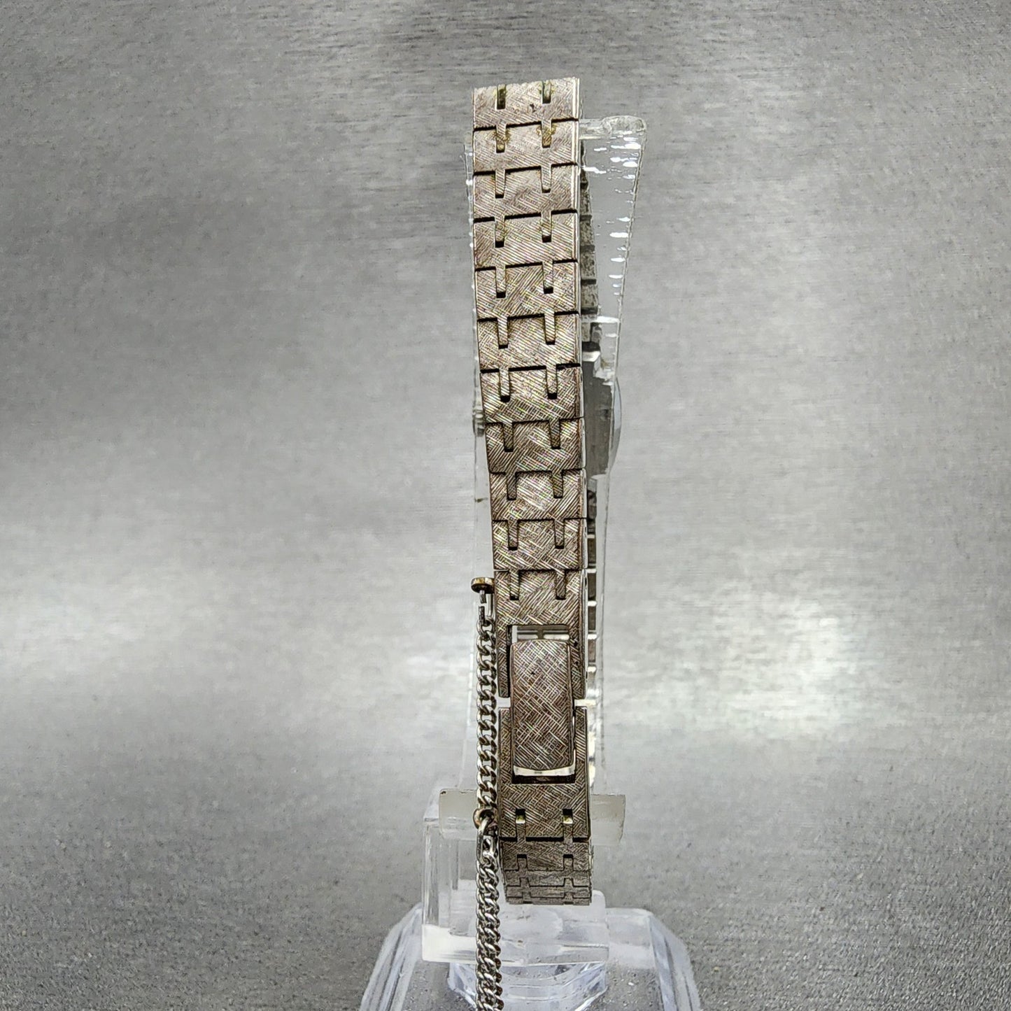 Seiko Watch Women 15mm Silver Dial White Gold Plated Diamonds Manual Wind Runs7