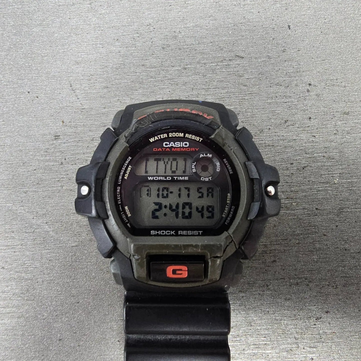 Casio G-Shock G-2200 Watch Men 49mm Black Gray Alarm Chronograph READ New Batt0