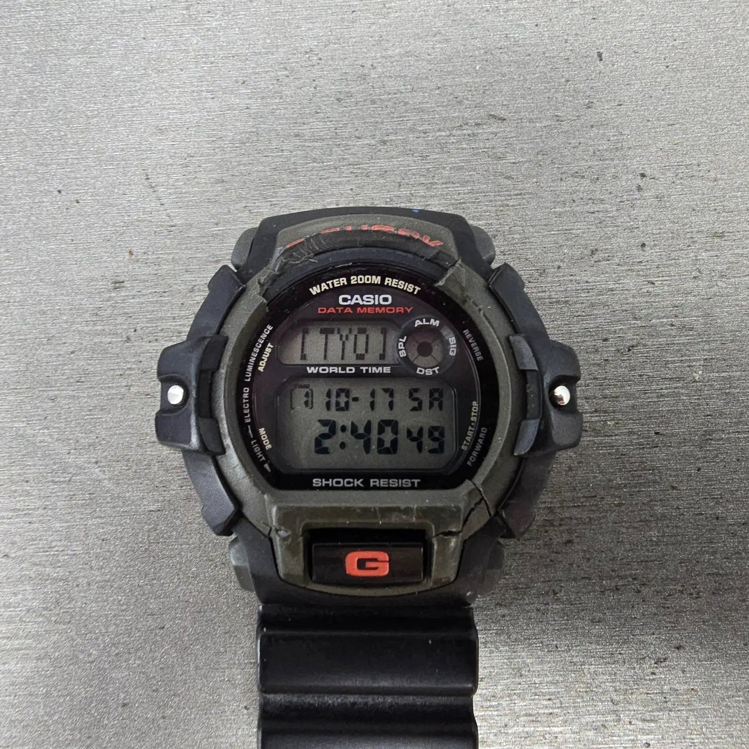 Casio G-Shock G-2200 Watch Men 49mm Black Gray Alarm Chronograph READ New Batt0
