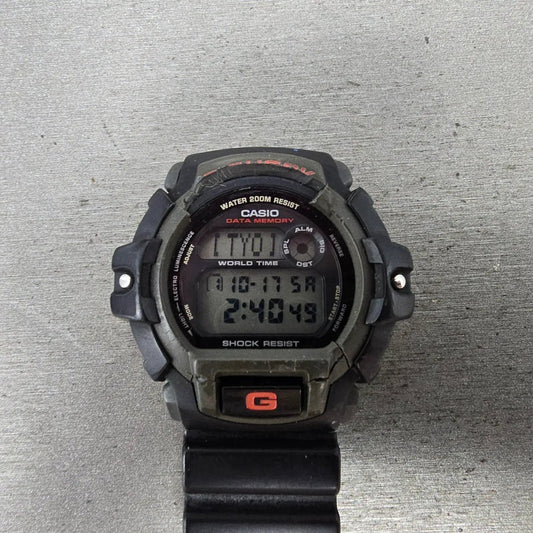 Casio G-Shock G-2200 Watch Men 49mm Black Gray Alarm Chronograph READ New Batt0