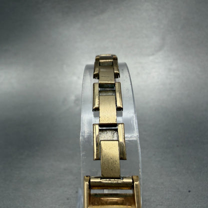 Seiko Lady Seiko Tank Watch Women 13mm Silver Dial Gold Tone Manual 4044H Runs4
