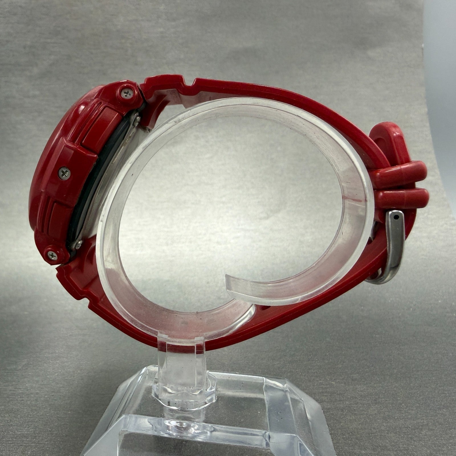 Casio Baby-G Watch Women 43mm Analog Digital Red Tone Alarm Chrono New Batt ABC6