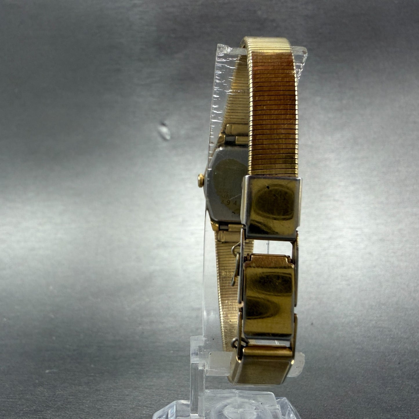 Seiko Watch Women 18mm Gold Dial Gold Tone Hexagon 2C20-5790 New Battery KL97