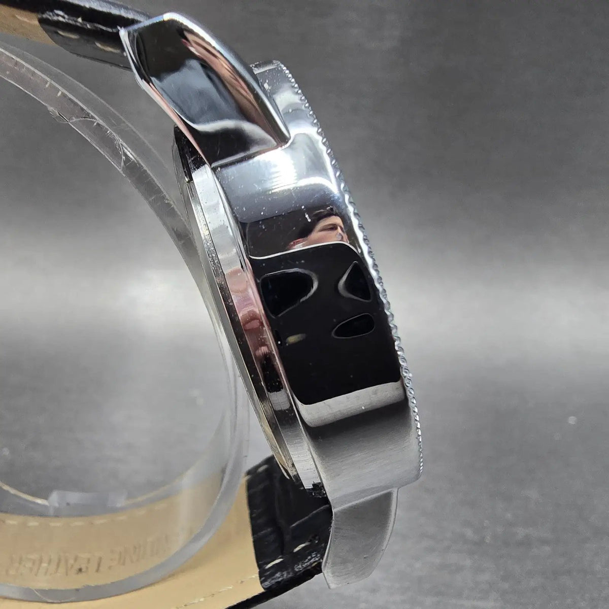 Stauer Urban Watch Men 43mm Blue Dial Silver Tone Date Leather 28997 New battery3