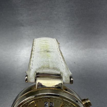 Michael kors Sawyer Watch Women 38mm Gold Dial Gold Tone Date Chrono New Batt4