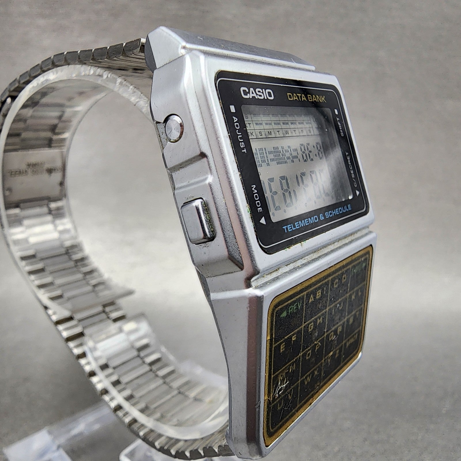 Casio Calculator Watch Men 33mm Digital Silver Tone Alarm Chrono DBC610 New Bat3