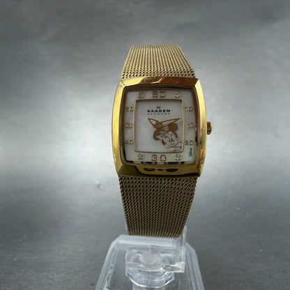 Skagen Minine Mouse Watch Women 21mm MOP Dial Rectangle D380XSGG New Battery GT5