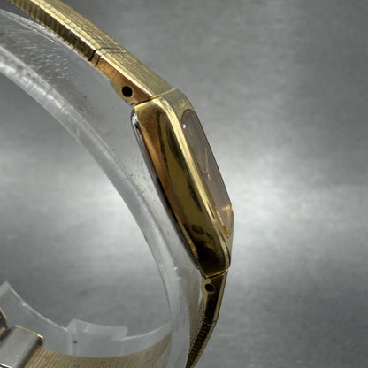 Seiko Tank Watch Women 13mm Champagne Dial Gold Tone Rectangle 2e205139 NewBatt3