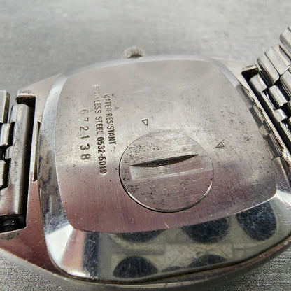 Seiko Digital Watch Men 37mm LCD Month Date Rectangle 0532-5019 PARTS
