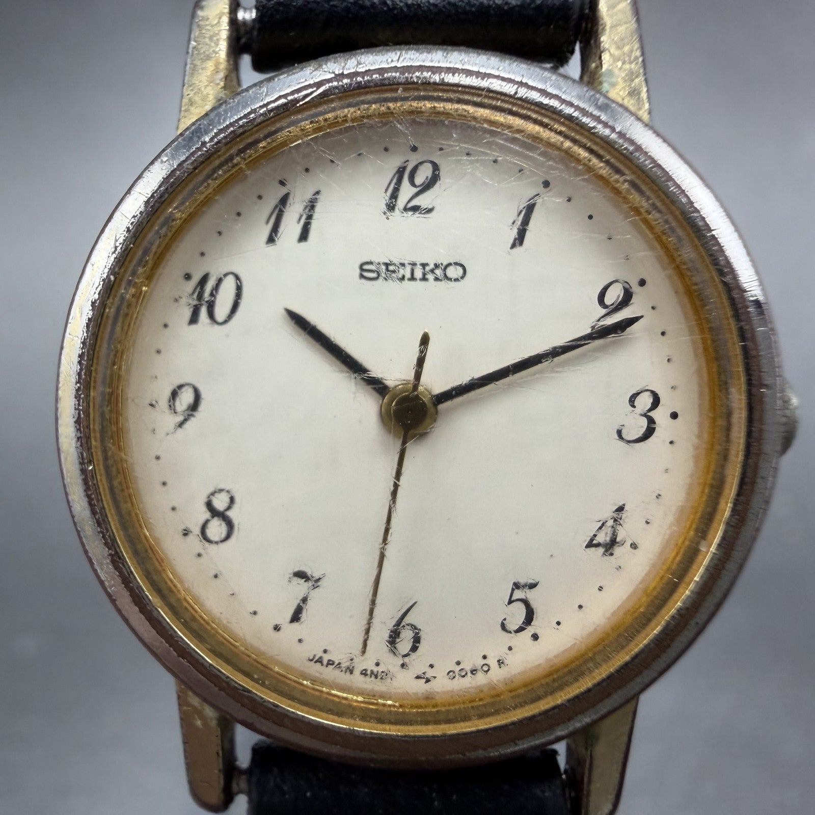 Seiko Watch Women 21mm White Dial Gold Tone Round 4N21-0042 New Battery1