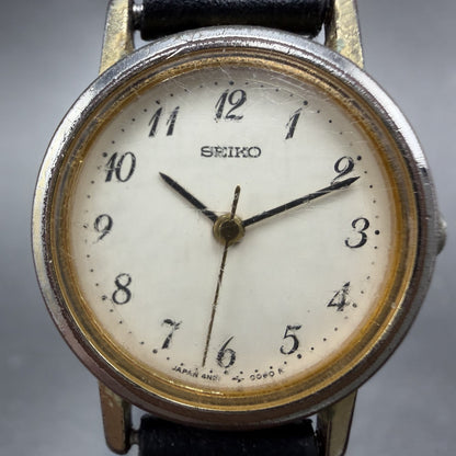 Seiko Watch Women 21mm White Dial Gold Tone Round 4N21-0042 New Battery1