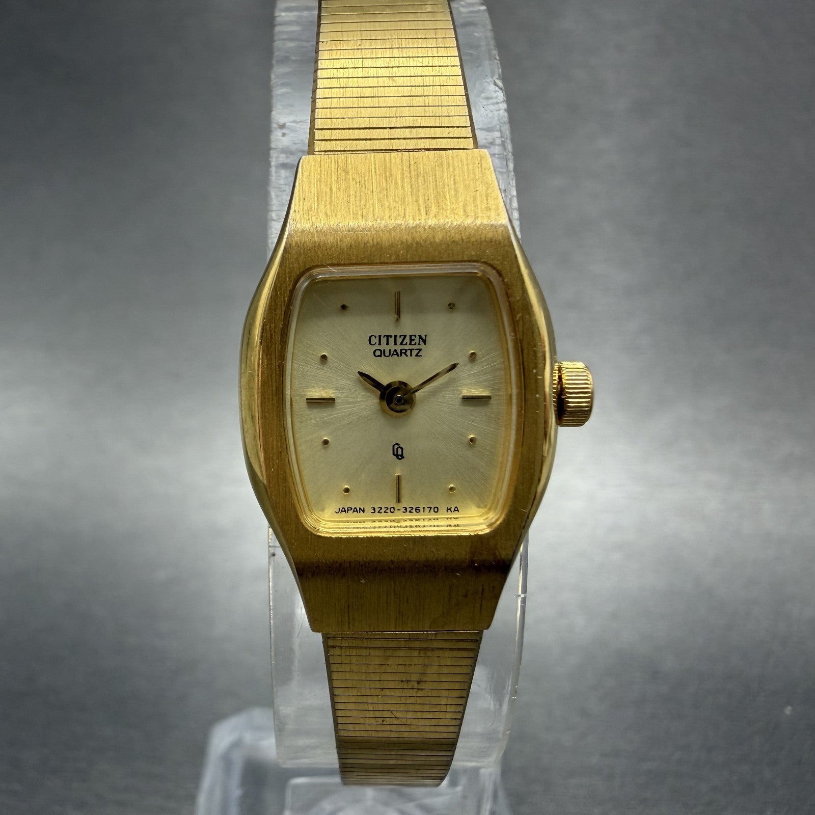 Citizen CQ Watch Women 16mm Champagne Dial Gold Tone 3220326170 New Battery0