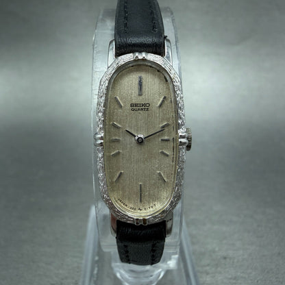 Seiko Watch Women 13mm Silver Dial Silver Tone Oval 1320-5140 New Battery VTG0