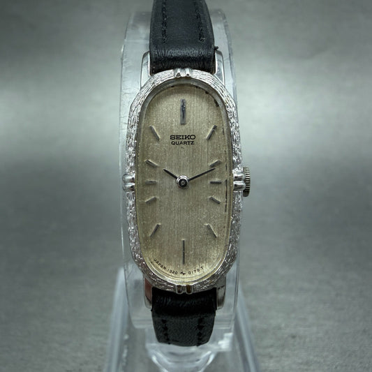 Seiko Watch Women 13mm Silver Dial Silver Tone Oval 1320-5140 New Battery VTG0