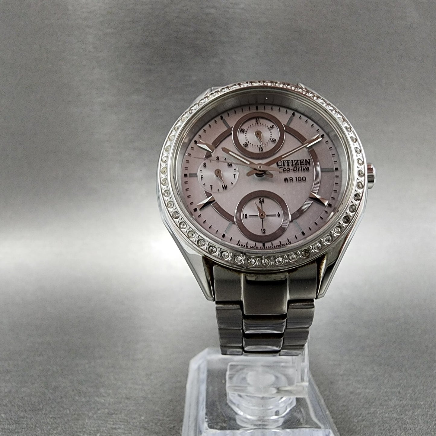 Citizen EcoDrive Watch Women 34mm Silver Dial Steel Daydate Round Crystal Works5