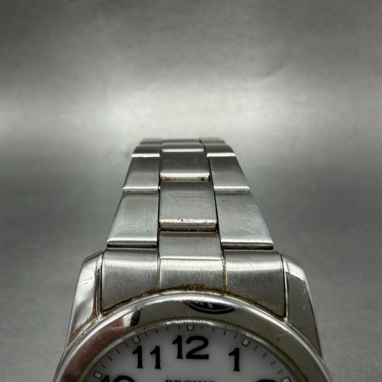 Citizen Reguno Watch Men 37mm White Dial Silver Tone Solar Round Runs E0314