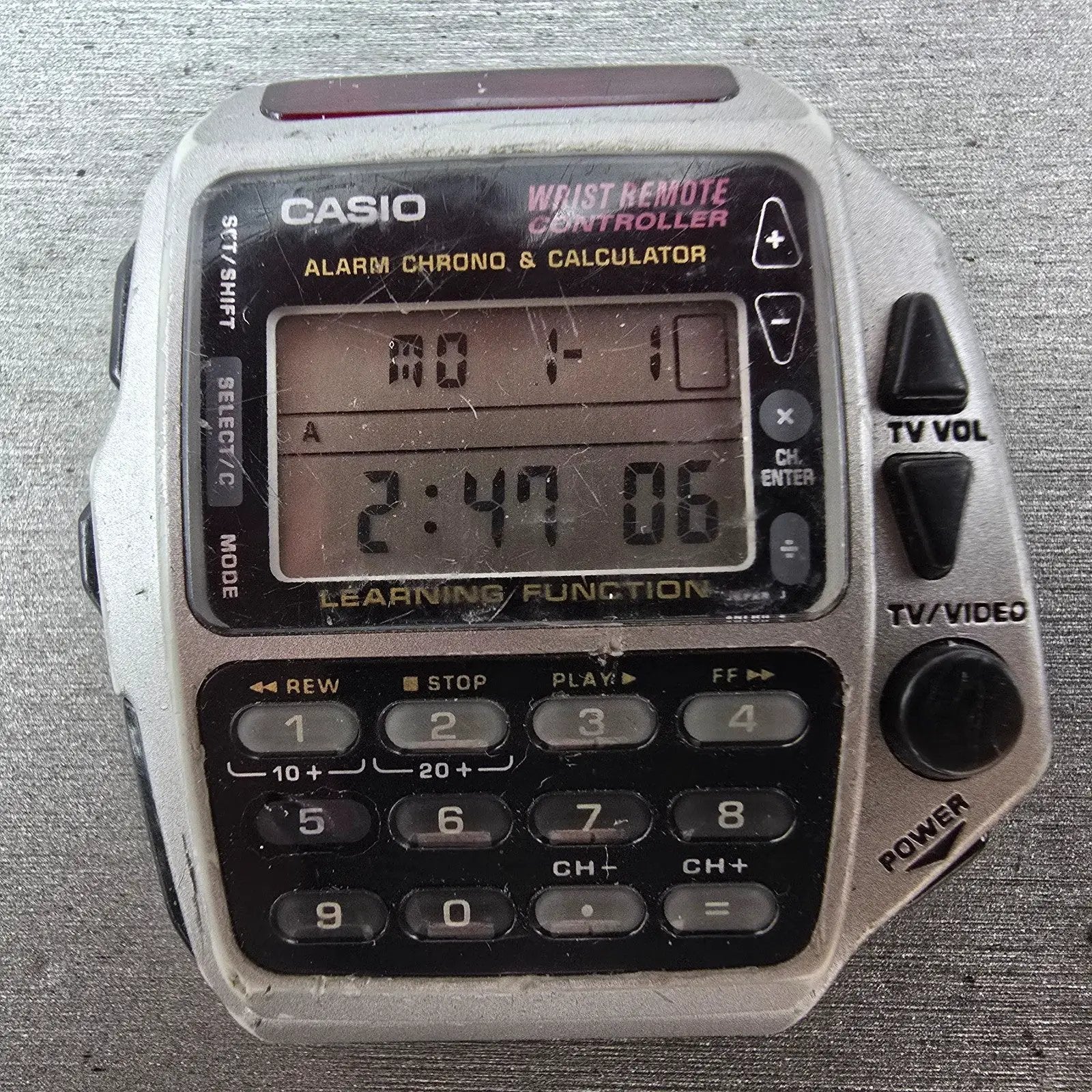 Casio Wrist Remote CMD-40 Watch Men 43mm Black Gray Rectangle VTG PARTS2