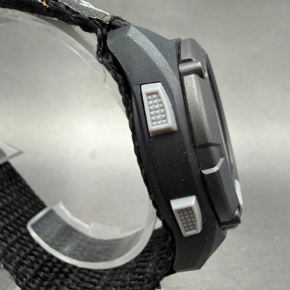 Timex Expedition Watch Men 41mm Digital Silver Black Red Alarm Chrono New Batt3