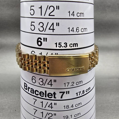 Seiko Watch Women 24mm Gold Dial Gold Tone Daydate Round 7N83-0041 New Battery V9