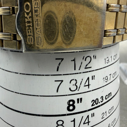 Seiko 5 Actus Watch Men 37mm Silver Dial Gold Tone Daydate 7019-7040 PARTS VTG11