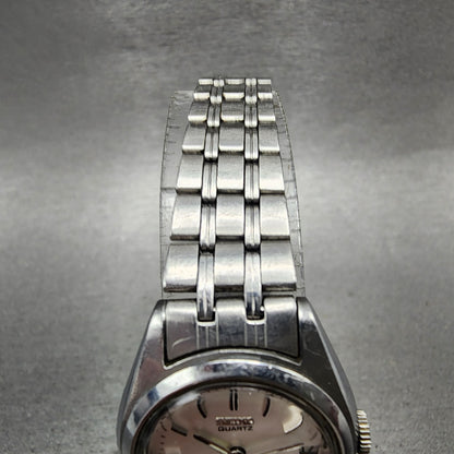 Seiko Sq Watch Women 23mm Silver Dial Silver Tone Date 85220059 New Battery4