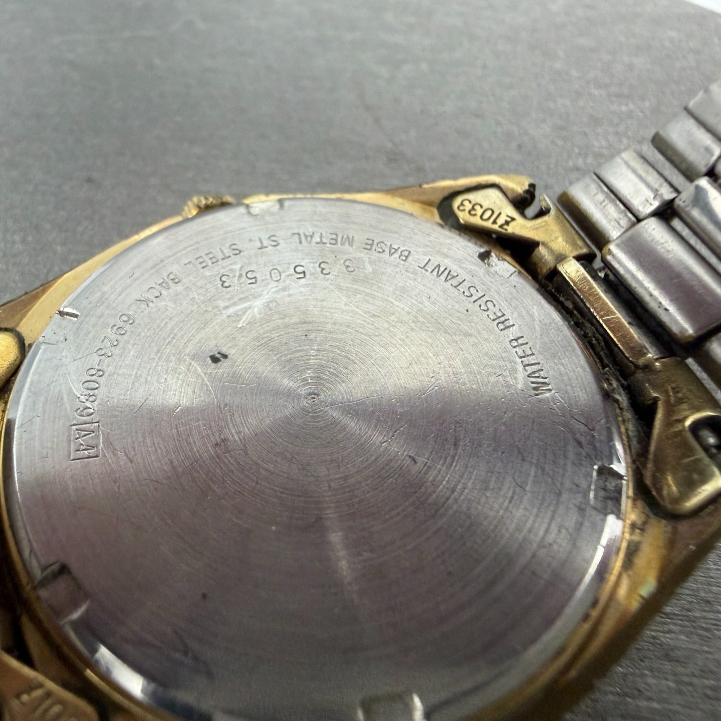 Seiko President SQ Watch Men 37mm Gold Dial Gold Tone Daydate 6923-8089 New BatC9