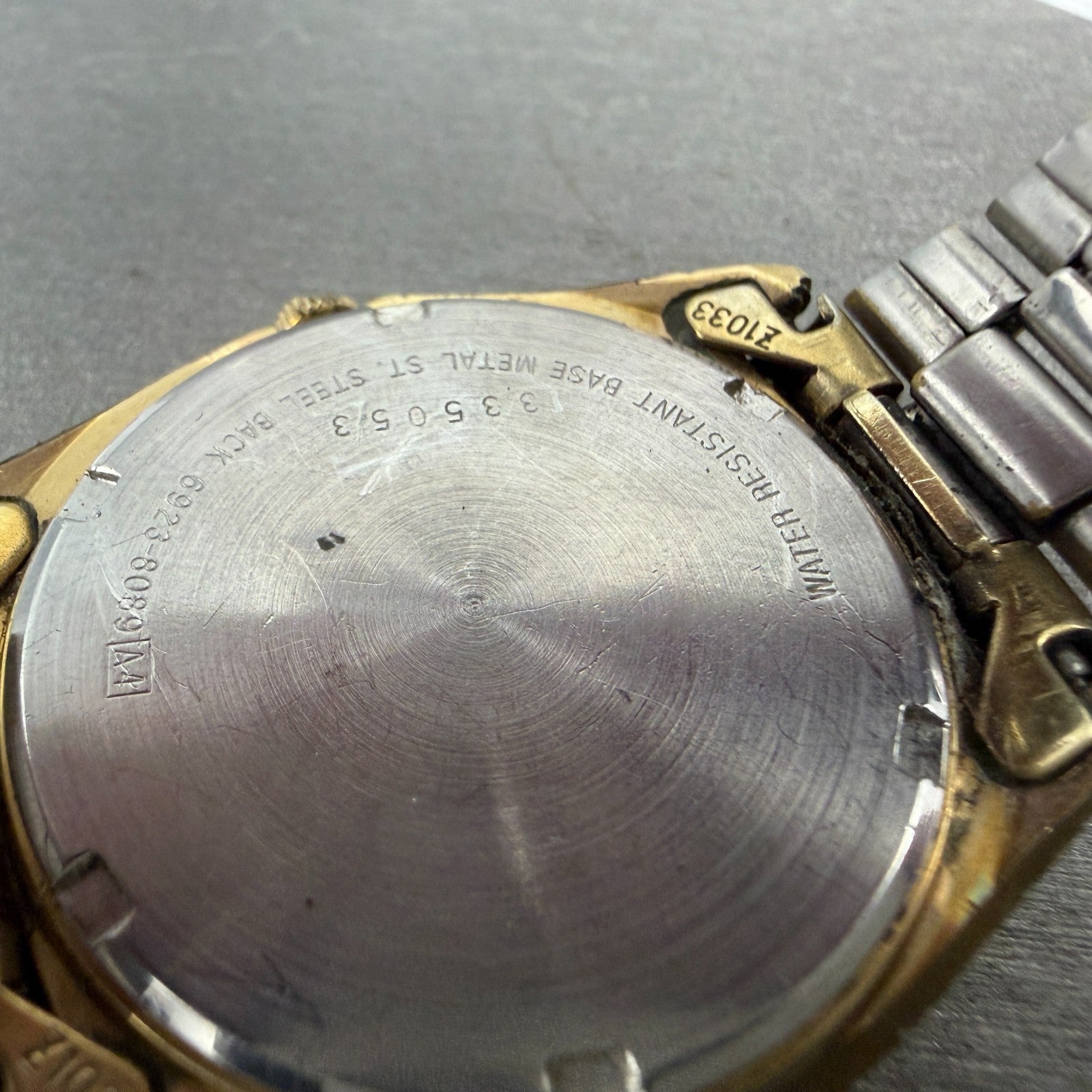 Seiko President SQ Watch Men 37mm Gold Dial Gold Tone Daydate 6923-8089 New BatC9