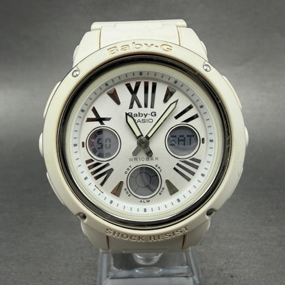 Casio Baby-G Watch Women 43mm Analog Digital White Alarm Chrono BGA-152 NewBatKL0