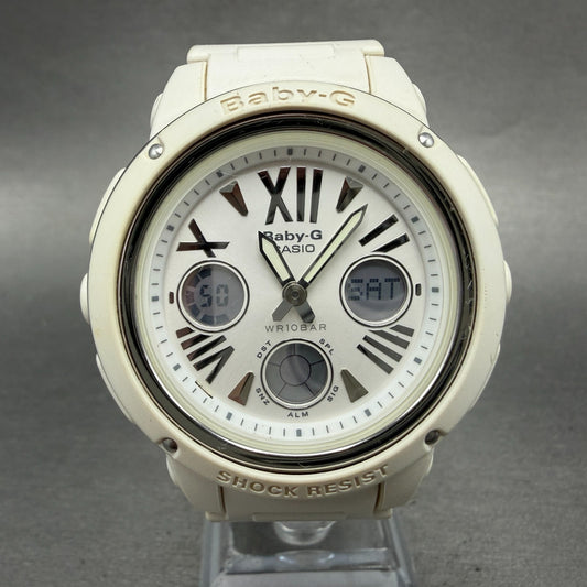 Casio Baby-G Watch Women 43mm Analog Digital White Alarm Chrono BGA-152 NewBatKL0