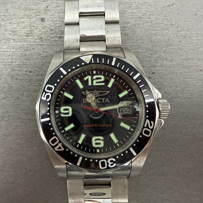 Invicta Diver Watch Men 43mm Black Dial Steel Date Round 6499 PARTS0