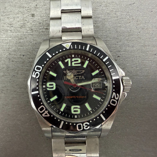 Invicta Diver Watch Men 43mm Black Dial Steel Date Round 6499 PARTS0