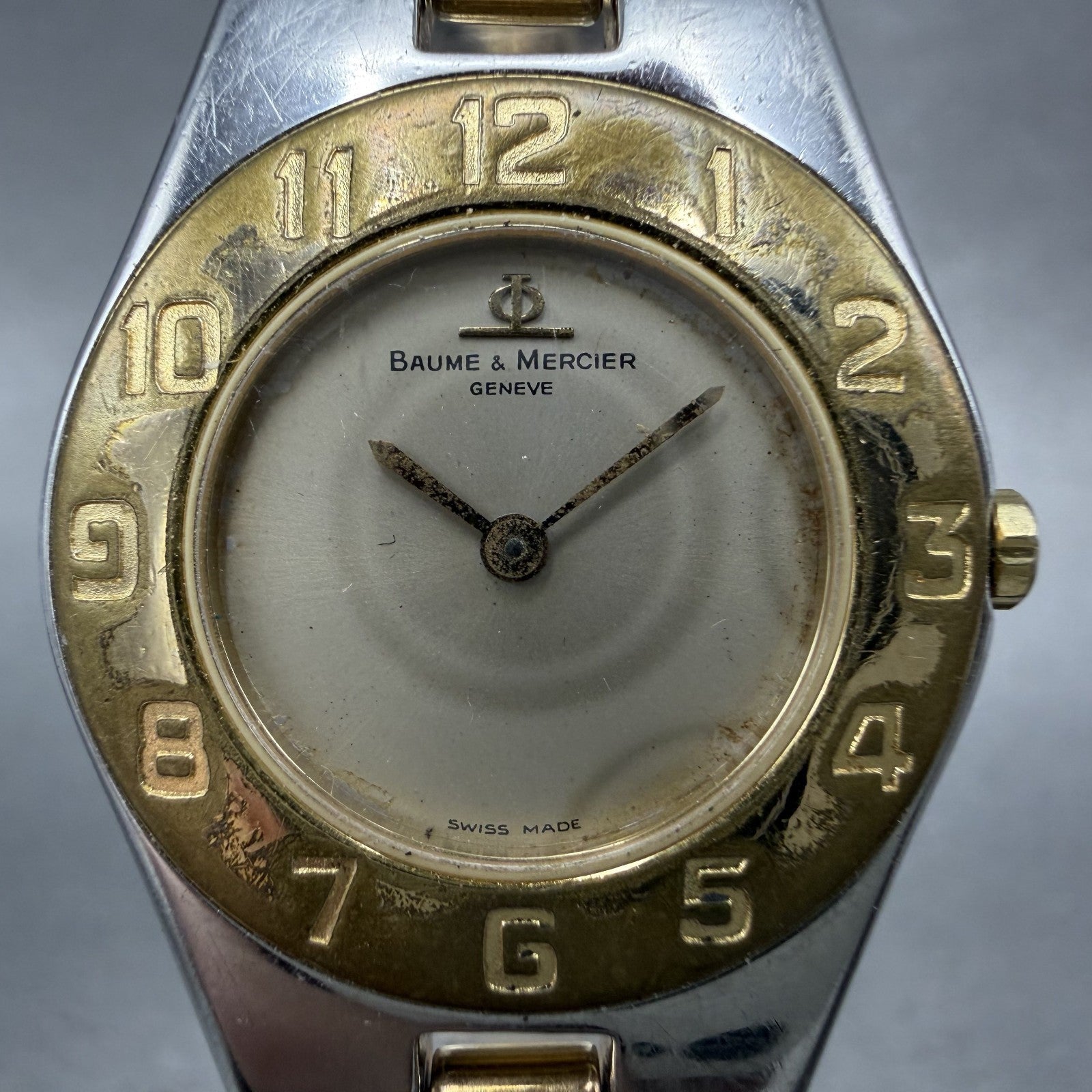 Baume & Mercier Linea Watch Women 24mm Gray Dial Two Tone Round 5261 PARTS2