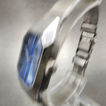 Seiko Special Tank Watch Women 18mm Blue Dial Silver Tone Manual 11203090 Runs2