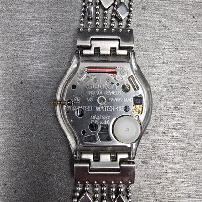 Swatch Brim Over Watch Women 34mm Black Dial Clear Case SFG295G New Battery6