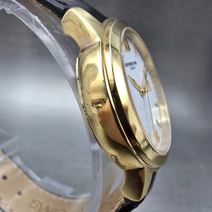 Raymond Weil Watch Women 27mm White Dial Gold Plated Date 5376 New Battery3