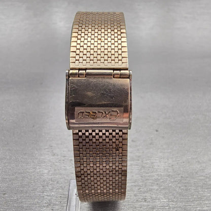Citizen Exceed Watch Men 27mm Black Dial Gold Tone Rectangle 4-795725 New Batt7