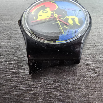 Swatch Sun Lady Watch Women 25mm Black Dial Black Tone Round LB125 New Battery5