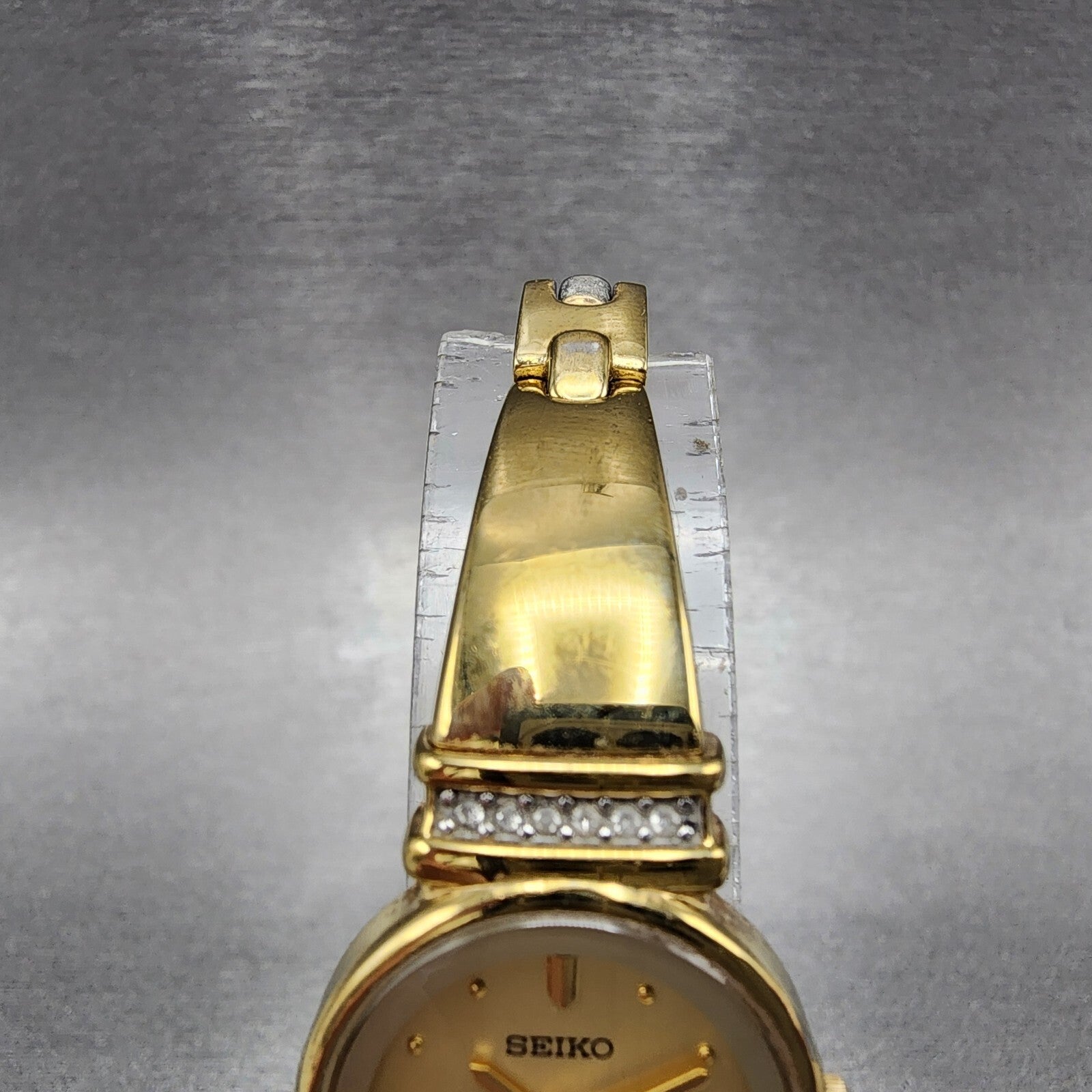 Seiko Watch Women 21mm Gold Dial Gold Tone Round 1N000SC0 New Battery4